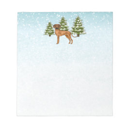 Bloco De Notas Ridgeback Ridgeback Lion Dog Snowy Forest