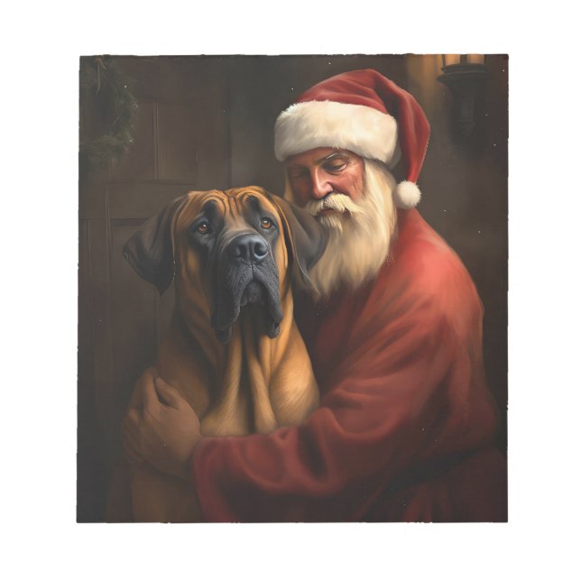 Bloco De Notas Ridgeback Santa Claus Natal Festivo (Frente)