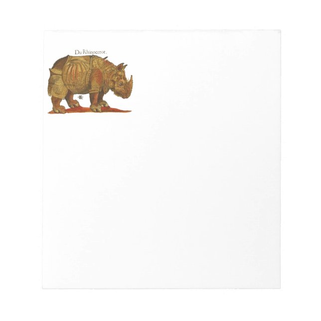 Bloco De Notas Rinocerontes Rinocerontes de Vintage Rhino Durer A (Frente)