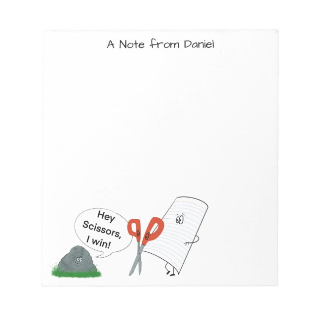 Bloco De Notas Rock, Papel, Tesoura (Frente)