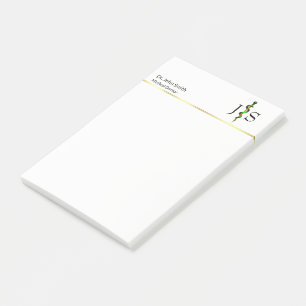 Bloco De Notas Rod Dourado de Plantas Verdes no Asclepius Médico