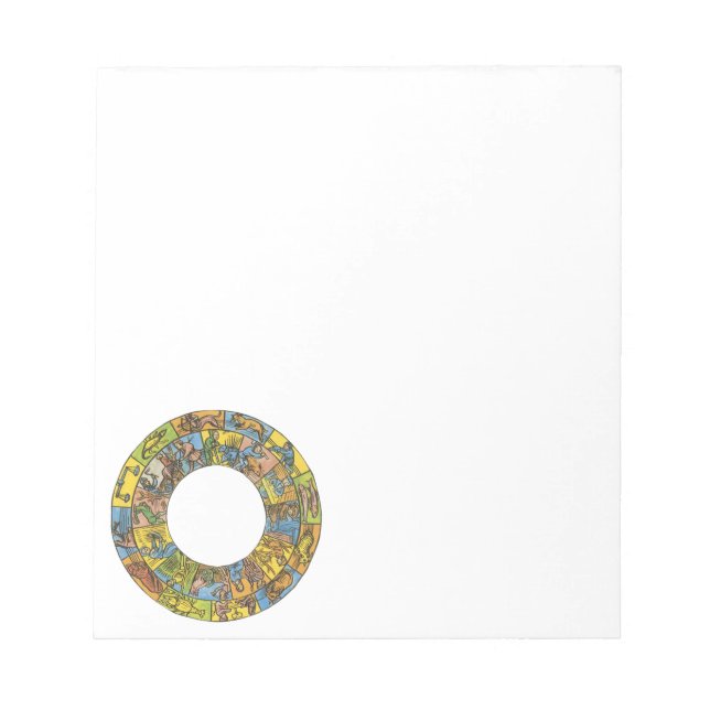 Bloco De Notas Roda Zodiacal Astrológica Celestial Vintage (Frente)