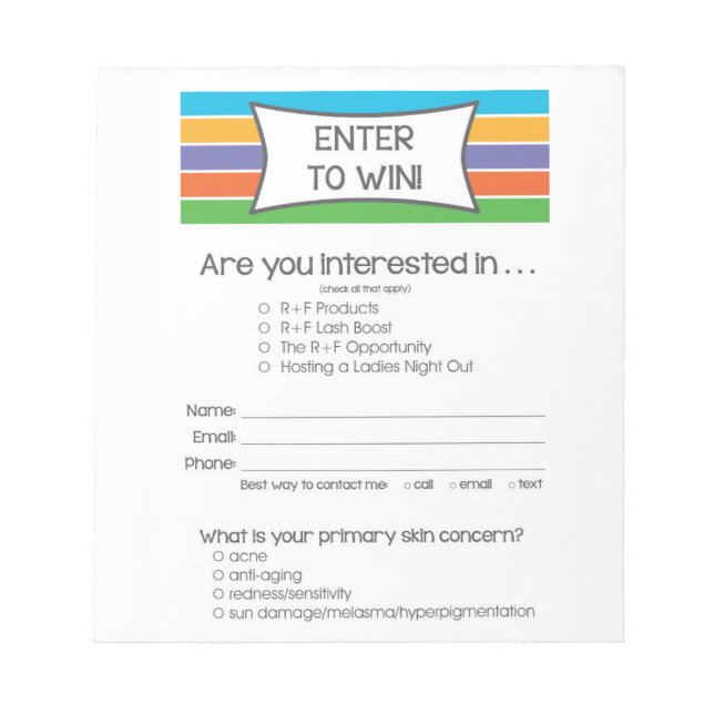 Bloco De Notas Rodan + Fields Inspirado Concorra (Frente)
