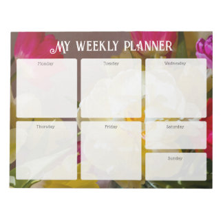 Bloco De Notas Romantic Floral Weekly Planner