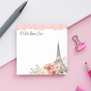 Bloco De Notas Romantic Paris Eiffel Tower Floral