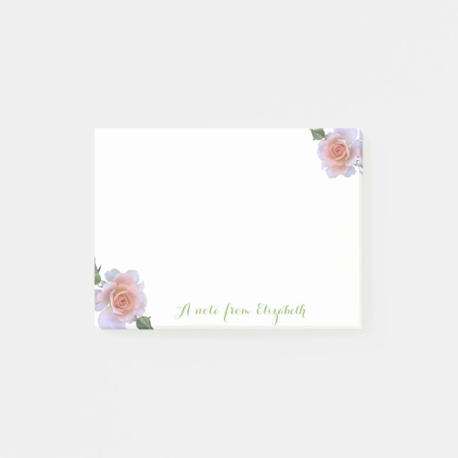 Bloco De Notas Romântico, Lindíssimo e Elegante, Rosas (Frente)