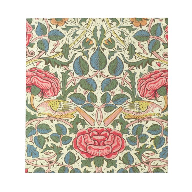 Bloco De Notas Rosa 1883 William Morris (Frente)