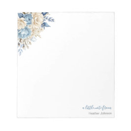 Bloco De Notas Rosa Azul e Marfim Elegante Personalizada