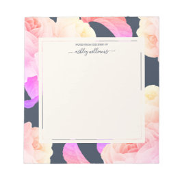 Bloco De Notas Rosa Azul Escuro - do Chic Neon Personalizado