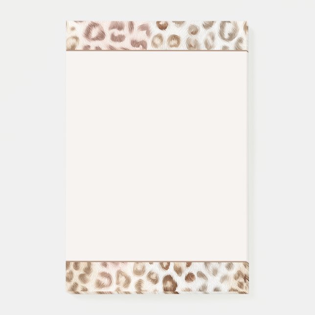Bloco De Notas Rosa Charme Marfim Leopardo   (Frente)