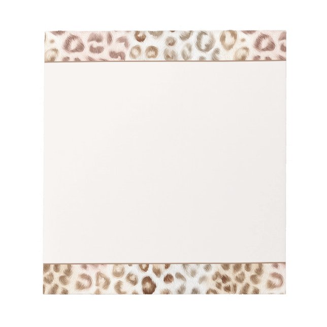 Bloco De Notas Rosa Charme Marfim Leopardo   (Frente)