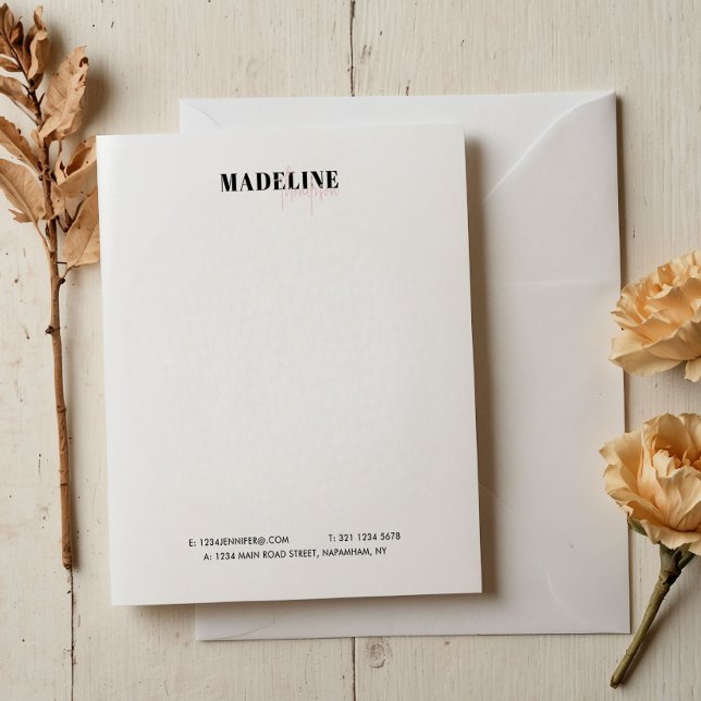 Bloco De Notas Rosa claro Chic Girly Business (Criador carregado)