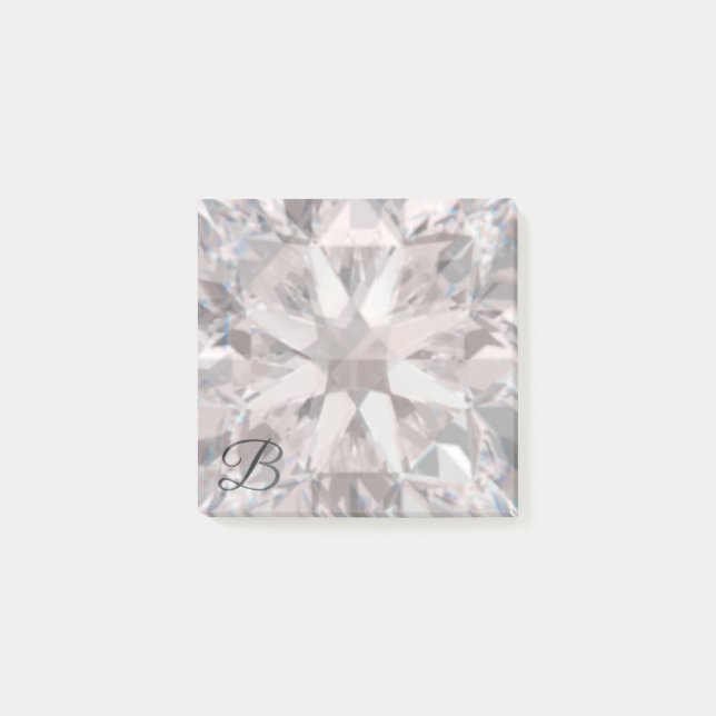 Bloco De Notas Rosa claro Diamond monograma (Frente)