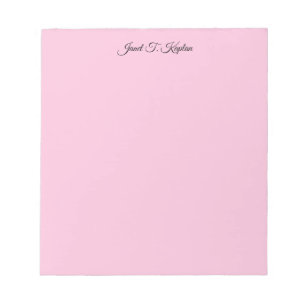 Bloco De Notas Rosa Claro Feminino Elegante Simples Profissional