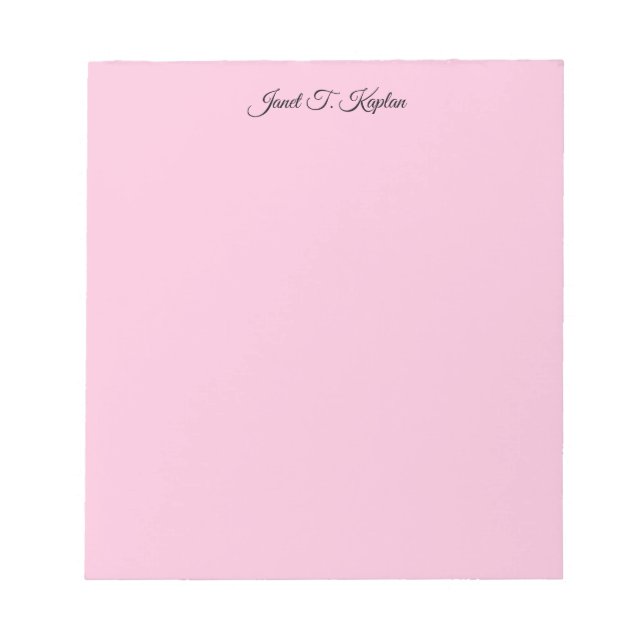 Bloco De Notas Rosa Claro Feminino Elegante Simples Profissional (Frente)