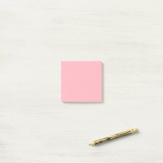 Bloco De Notas Rosa Claro Simples 3" x 3" (Na mesa)