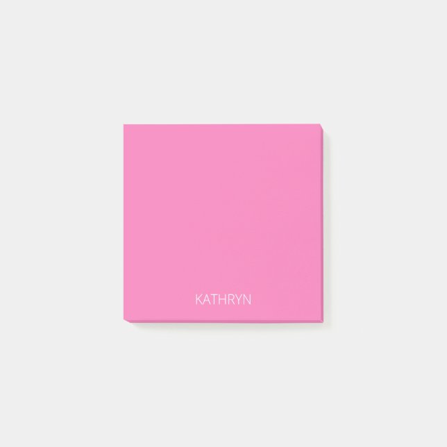 Bloco De Notas rosa colorido real rico sólido (Frente)