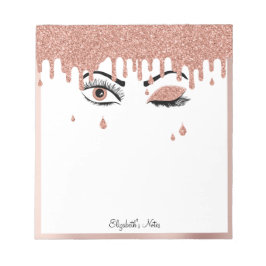 Bloco De Notas Rosa cor-de-rosa Dourado Eyelashes Diminuindo bril