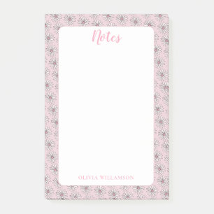 Bloco De Notas Rosa Daisy Girly Floral Para Fazer Notas