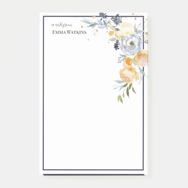 Bloco De Notas Rosa de Aquarela Personalizada do Professor (Frente)