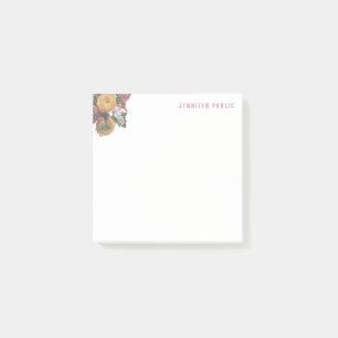 Bloco De Notas Rosa de Cores de Água de Pastel Modelo Elegante
