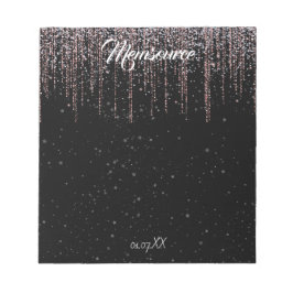 Bloco De Notas Rosa de prata personalizada de luxo, preto Dourado