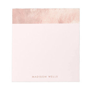 Bloco De Notas Rosa Elegante Dourado Rosa