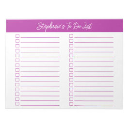 Bloco de Notas Rosa Escuro 8.5x11 Duas Colunas Che