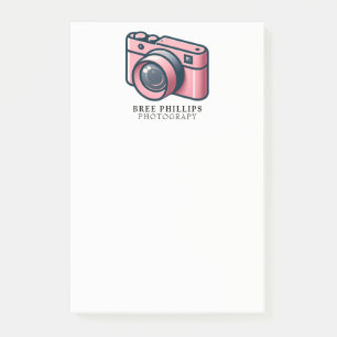 Bloco De Notas Rosa feminino e cinza personalizado de fotografia