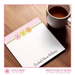 Bloco De Notas Rosa Floral Personalizado