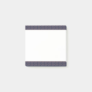 Bloco De Notas Rosa Gold Foil Bohemian - Setas tribais em azul Ma