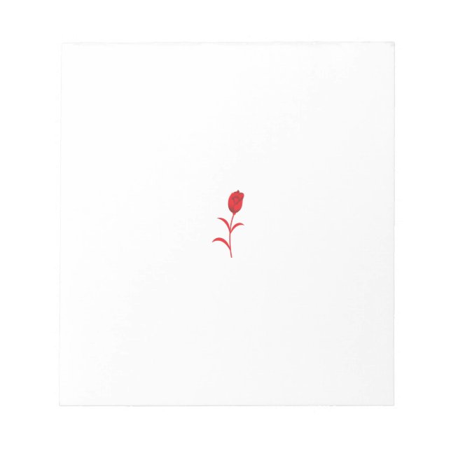 Bloco De Notas Rosa Madder, Lava Vermelho, Design floral (Frente)