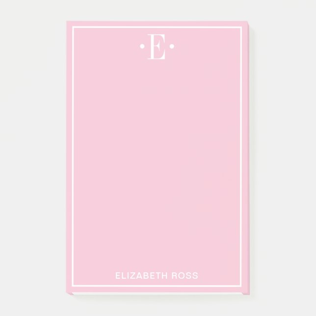Bloco De Notas Rosa Monograma (Frente)