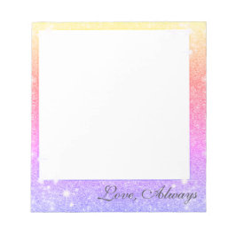 Bloco De Notas Rosa Pastel Lavanda Dourado Brilho Lantejoulas