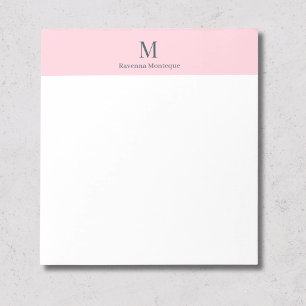 Bloco De Notas Rosa Pastel Minimal Nome Personalizado