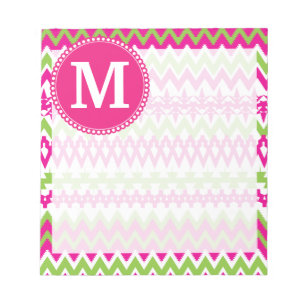 Bloco De Notas Rosa quente personalizado Chevron tribal do