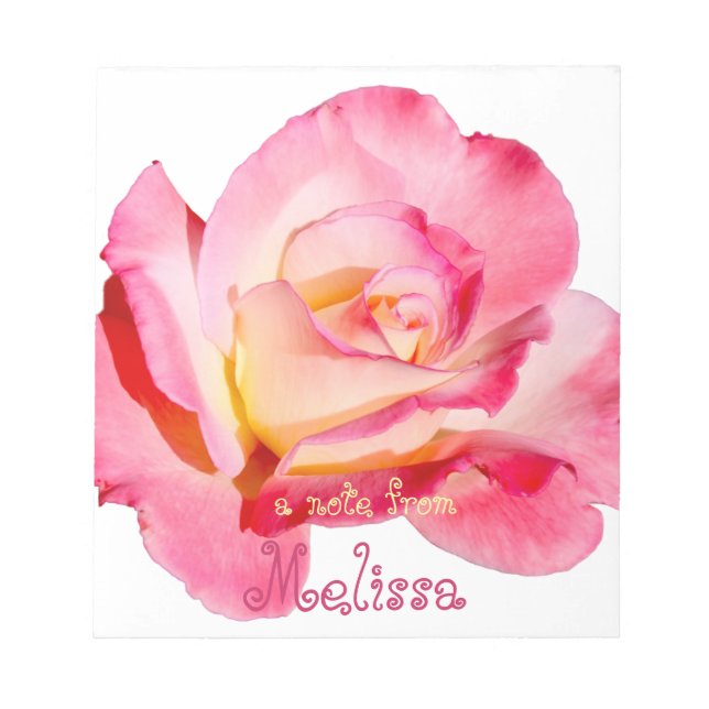 Bloco De Notas Rosa Rosa Rosa bonito Personalizada (Frente)
