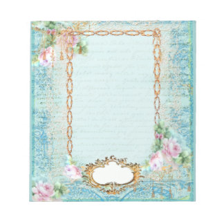 Bloco De Notas Rosa rosa rosa rosa - Script francês e rendas