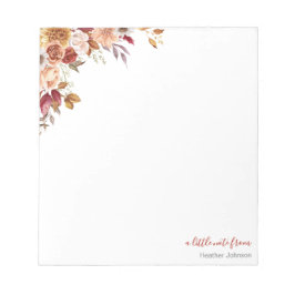 Bloco De Notas Rosa russo e Casamento outono de crisântemo