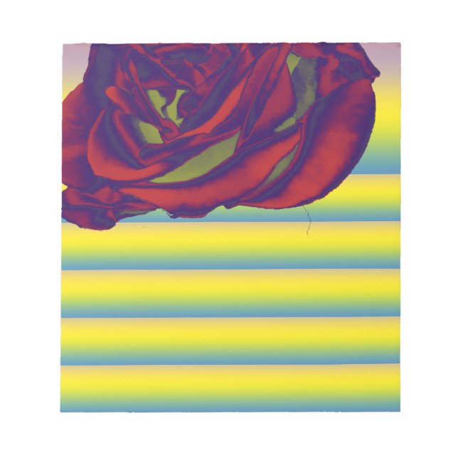 Bloco de notas rosa vermelha (Frente)