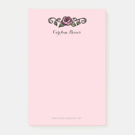 Bloco De Notas Rosa vermelha Vitoriana Vintage Romântica Desenhad