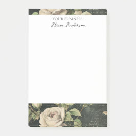 Bloco De Notas Rosa Vintage Verde Escuro Negócios