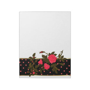 Bloco De Notas Rosas cor-de-rosa com as bolinhas cor-de-rosa na