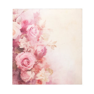 Bloco De Notas Rosas Cor-de-Rosa Vintage