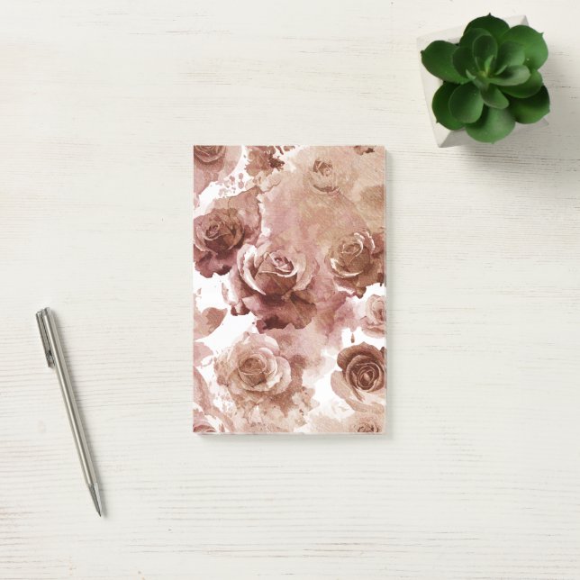 Bloco De Notas Rosas de Aquarela 3 (Escritótio)