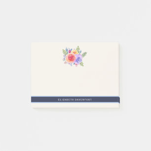 Bloco De Notas Rosas de aquarela Buquê