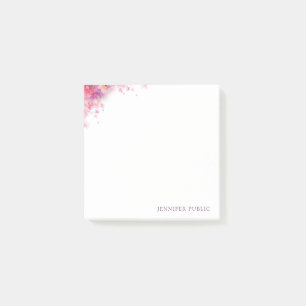 Bloco De Notas Rosas de Aquarela Flores Elegante Modelo Moderno