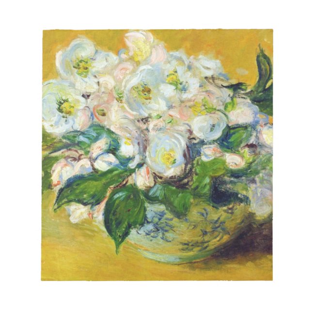 Bloco De Notas Rosas de Natal (por Claude Monet) (Frente)