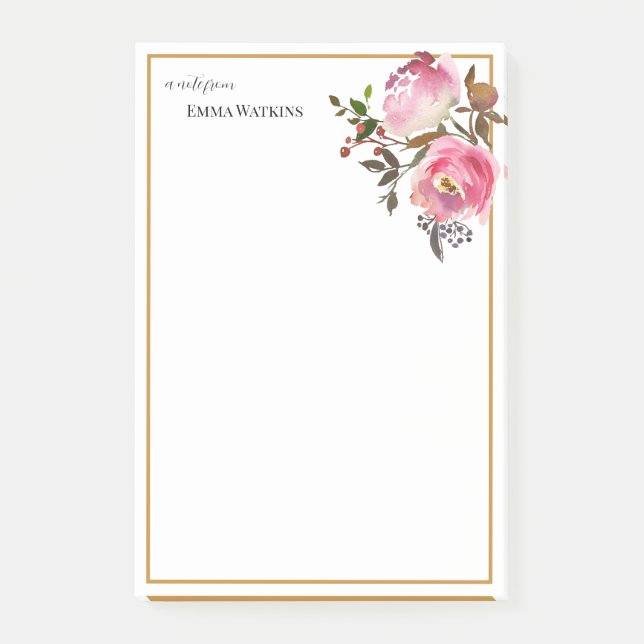 Bloco De Notas Rosas de outono de Professores Personalizados (Frente)