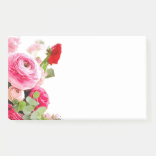 Bloco De Notas Rosas Florais de Modelo de Vazio de de Aquarela Fl